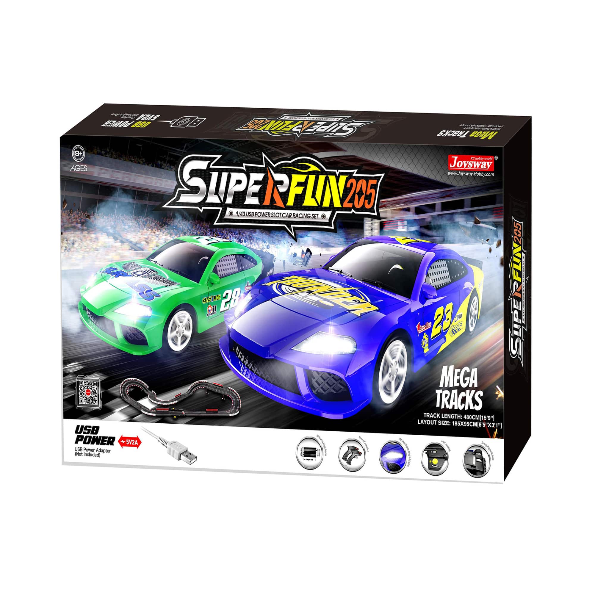 Joysway® SuperFun 205 USB Power Slot Car Racing Set